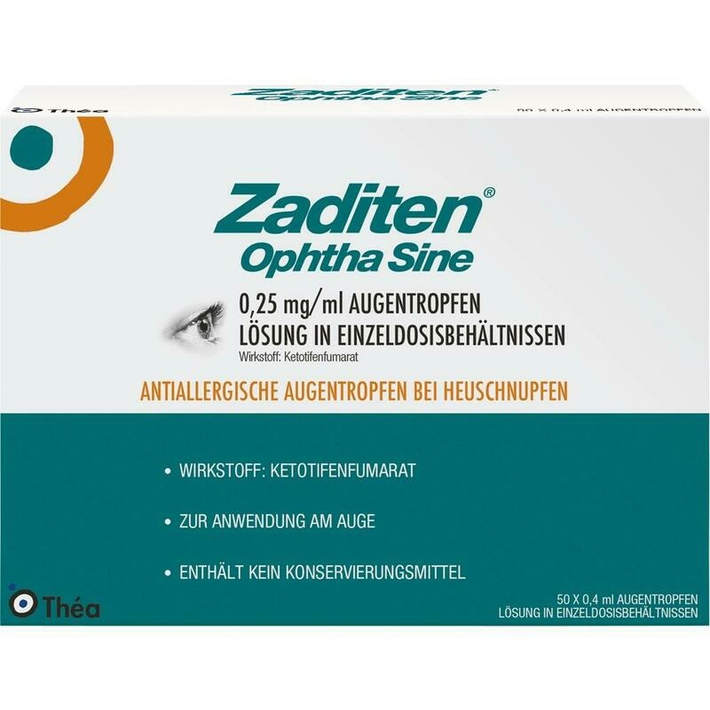 ZADITEN ophtha sine 0,25 mg/ml Augentr.Einzeldos.