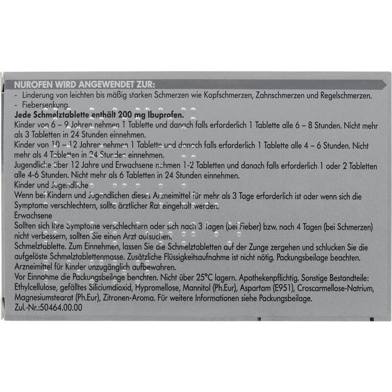NUROFEN 200 mg Schmelztabletten Lemon