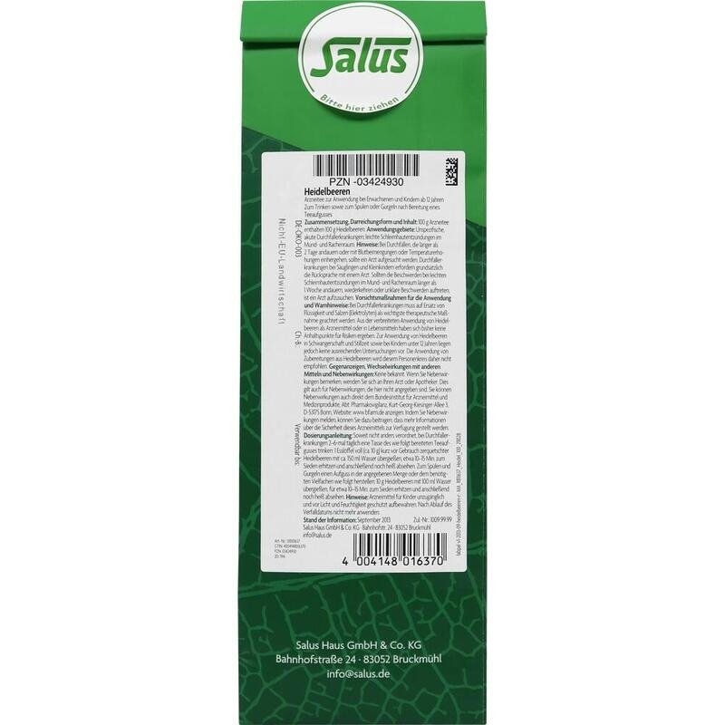 HEIDELBEEREN ARZNEITEE Myrtilli fructus Bio Salus