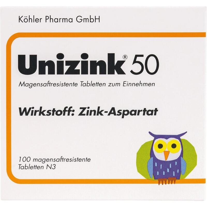 UNIZINK 50 magensaftresistente Tabletten