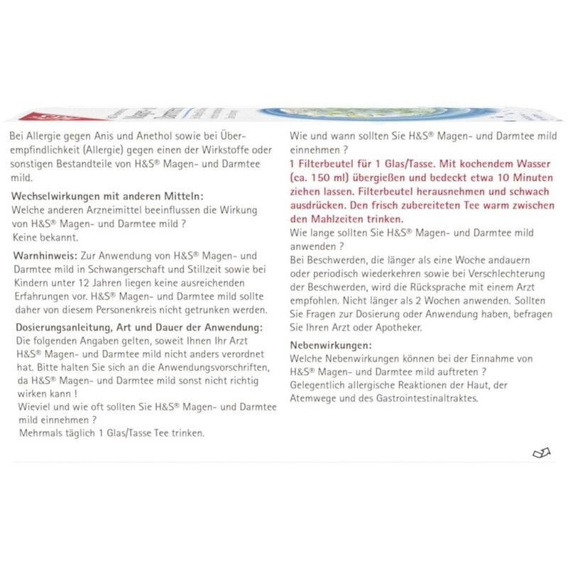 H&S Magen- und Darmtee mild Filterbeutel