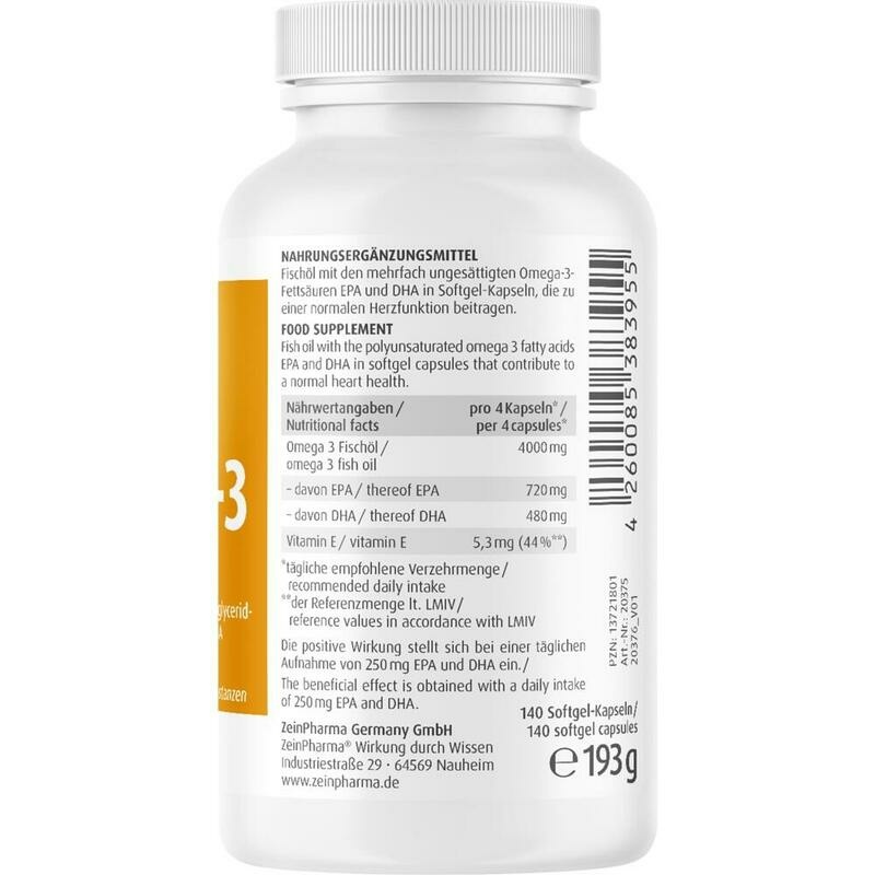 OMEGA-3 1000 mg Seefischöl Softgel-Kapseln hochdo.