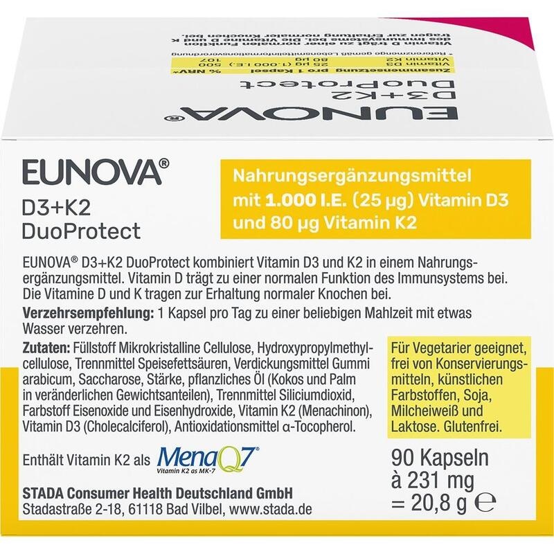 EUNOVA DuoProtect D3+K2 1000 I.E./80 μg Kaps.Kombi