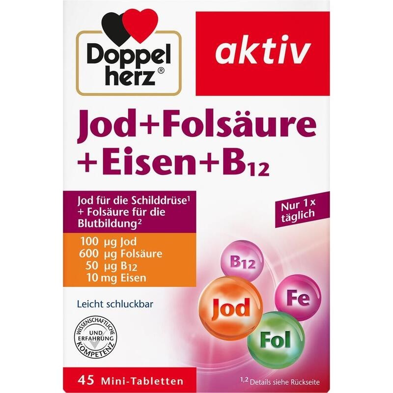 DOPPELHERZ Jod+Folsäure+Eisen+B12 Tabletten